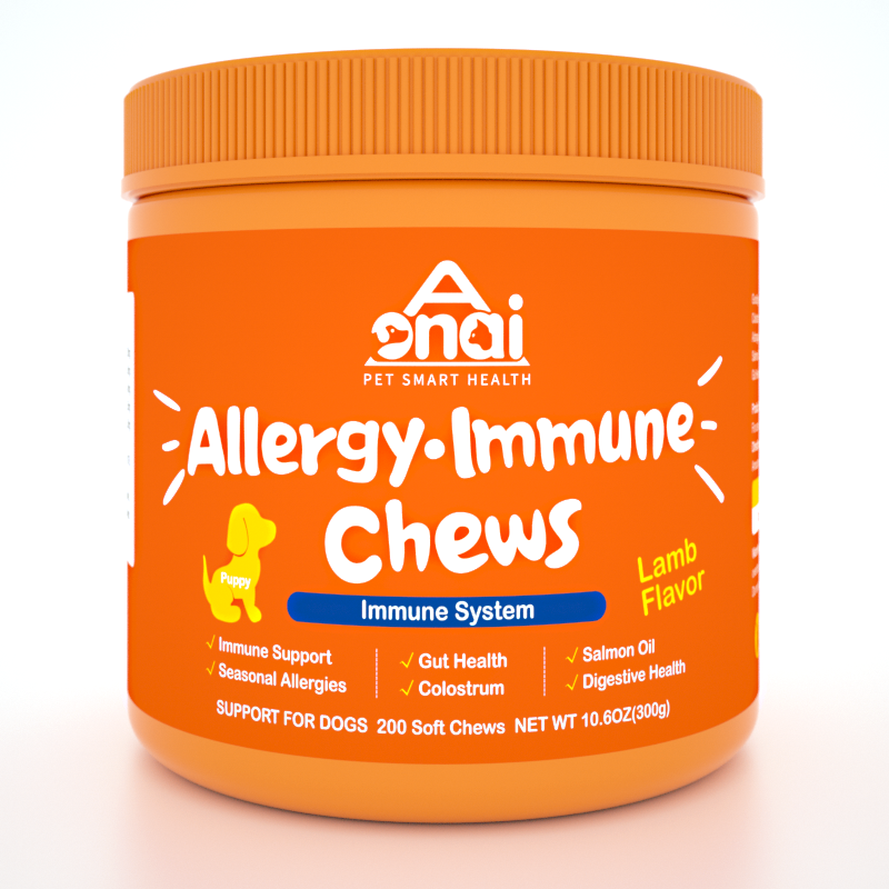 Pet Skin Health & Digestion - Dog Soft Chews with Omega 3 Salmon Fish Oil Aller Immune Chews For Dogs