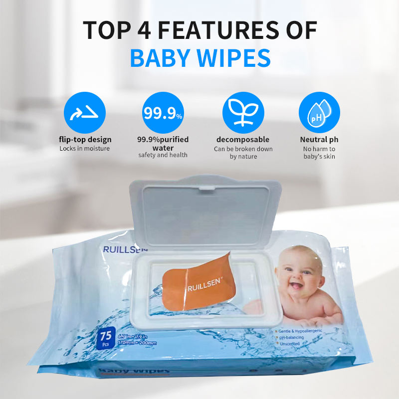 Baby wet wipes rolls Natural Soft Organic Water Wet Baby Wipes for Baby