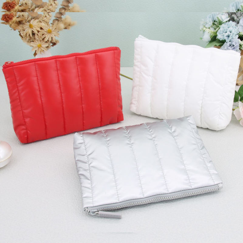 Cotton-Filled Cosmetic bag Large Soft Puffer Waterproof Makeup Bag