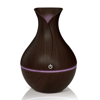 Christmas 2024 wood grain humidifier Ultrasonic Cool Mist Air Humidifiers led light USB Mini wooden humidificador for home