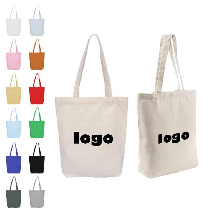 Reusable Designer Cloth Canvas Cotton Shopping Tote Bag With Custom Logo Printed