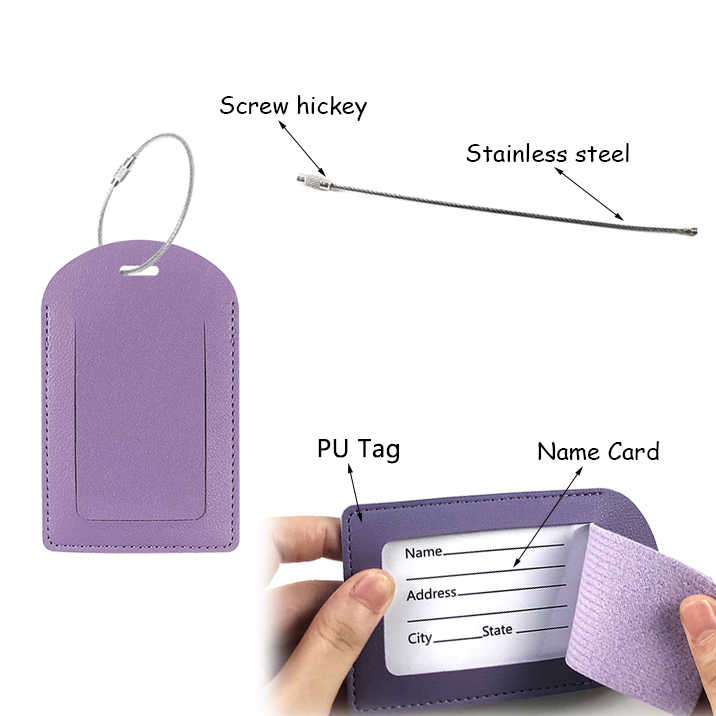 Leather Airplane Luggage Tag Card Holder Wallet and Passport Cover for Travel Bag Parts & Accessories