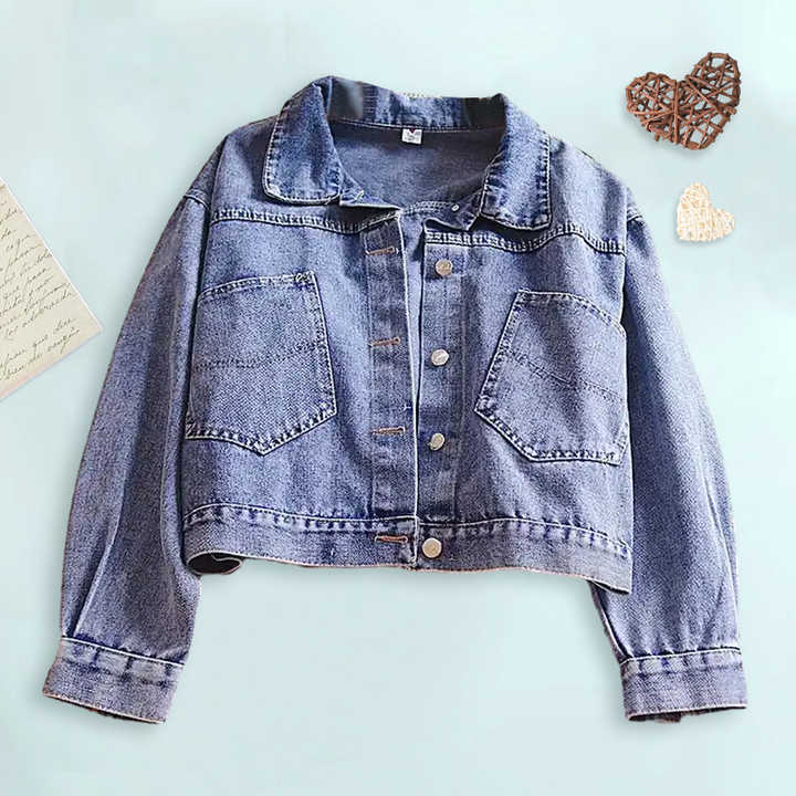 Girls Denim Jacket Short Style Kids Denim Jacket For 2-12 Years Made In China