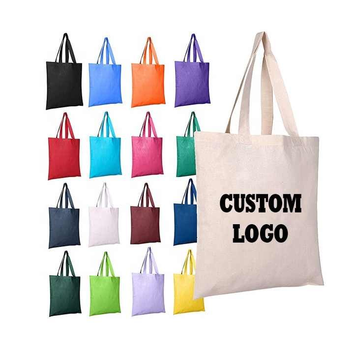 Reusable Designer Cloth Canvas Cotton Shopping Tote Bag With Custom Logo Printed