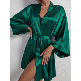 Newest Design Women's Robes Silk Kimono Bathrobe Smooth and Delicate Fabric Night Dress.