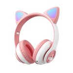 Cute Cat Ear Headphones Bt 5.3 Headsets Wireless Stereo Kids Music Earphone Gaming Earbud Noise Cancelling Headset