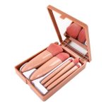 New products 5 piece brush set with mirror case new makeup powder brush lip brushes in stock