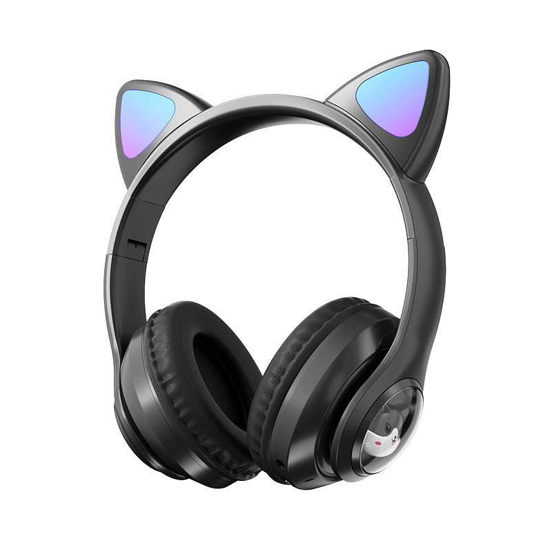 Cute Cat Ear Headphones Bt 5.3 Headsets Wireless Stereo Kids Music Earphone Gaming Earbud Noise Cancelling Headset