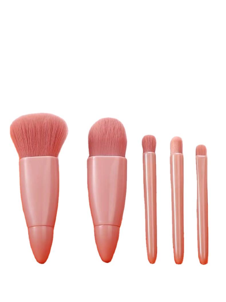 New products 5 piece brush set with mirror case new makeup powder brush lip brushes in stock