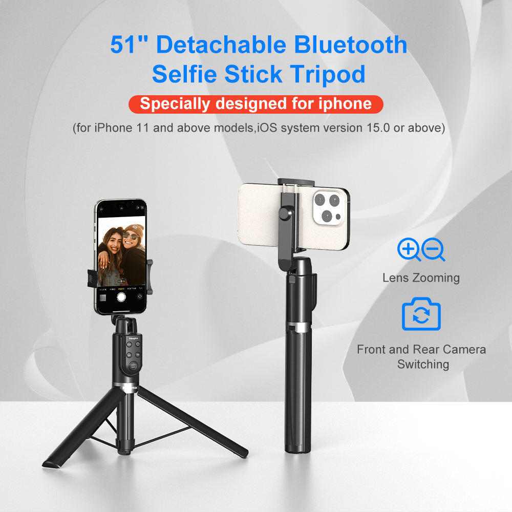 KingMa Detachable Bluetooth Wireless Vlogging Selfie Stick Tripod For iphone 11 12 13 14 15