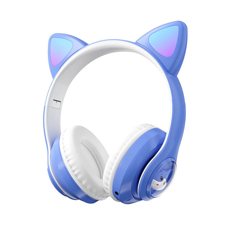 Cute Cat Ear Headphones Bt 5.3 Headsets Wireless Stereo Kids Music Earphone Gaming Earbud Noise Cancelling Headset