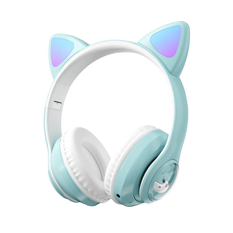 Cute Cat Ear Headphones Bt 5.3 Headsets Wireless Stereo Kids Music Earphone Gaming Earbud Noise Cancelling Headset