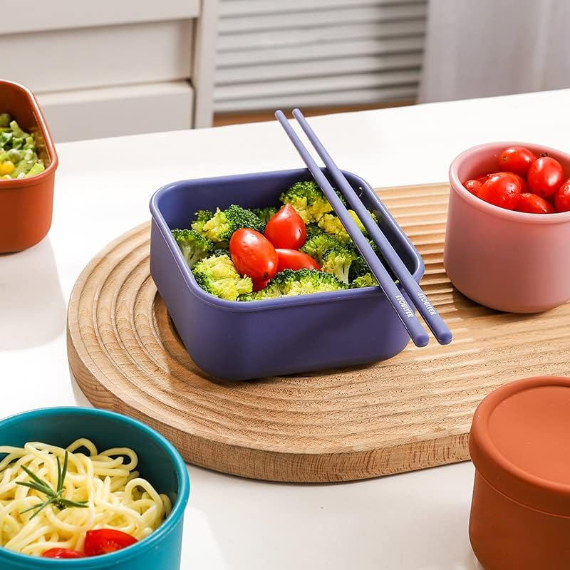 Eco Friendly Bpa Free Square Food Container Silicone Bento Lunch Boxes For Children Kids