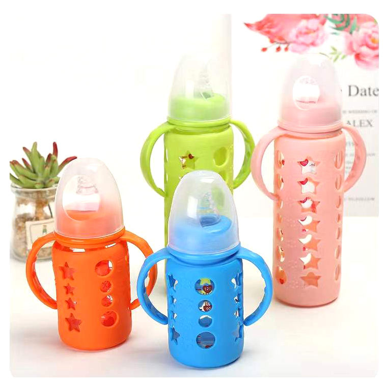 Newborn Baby Milk Feeding Bottle Borosilicate Glass