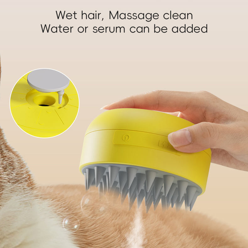 Pet Spray Massage Lice Comb for Removing Tangled and Loosse Hair Steam Brush for Cats