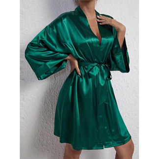 Newest Design Women's Robes Silk Kimono Bathrobe Smooth and Delicate Fabric Night Dress.