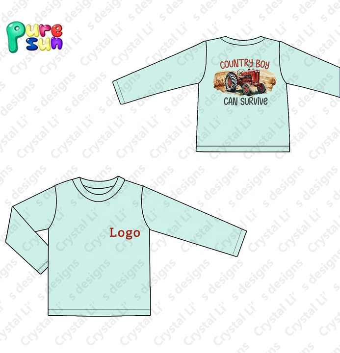 Hot Stamping Long Sleeve Boy Shirts Cotton Custom Shirt For Hunting Boy