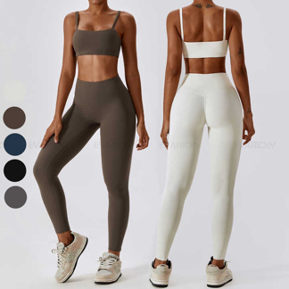 Workout Wear High Waisted Workout Yoga Leggings And Bra 2 Piece Yoga Set Custom Fitness Wear Sports Suits Yoga Sets For Women