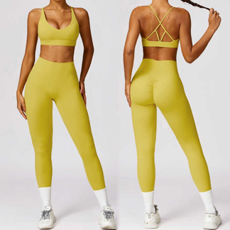 Gym Clothing Activewear 2 Pieces Fitness Workout Yoga Stretchy Scrunch Butt Yoga Wear Sets For Women