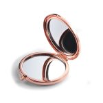 Round Cosmetic Makeup Pocket Mirror Portable Mini Rose Gold Custom Logo Hand Mirror