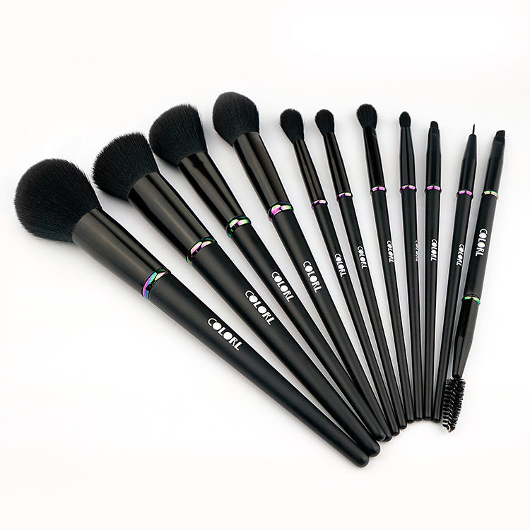 High Quality Make Up Brushes Wholesale Foundation Powder Eye Shadow Brush Set Makeup Custom Private Label Black Makeup Brush Set