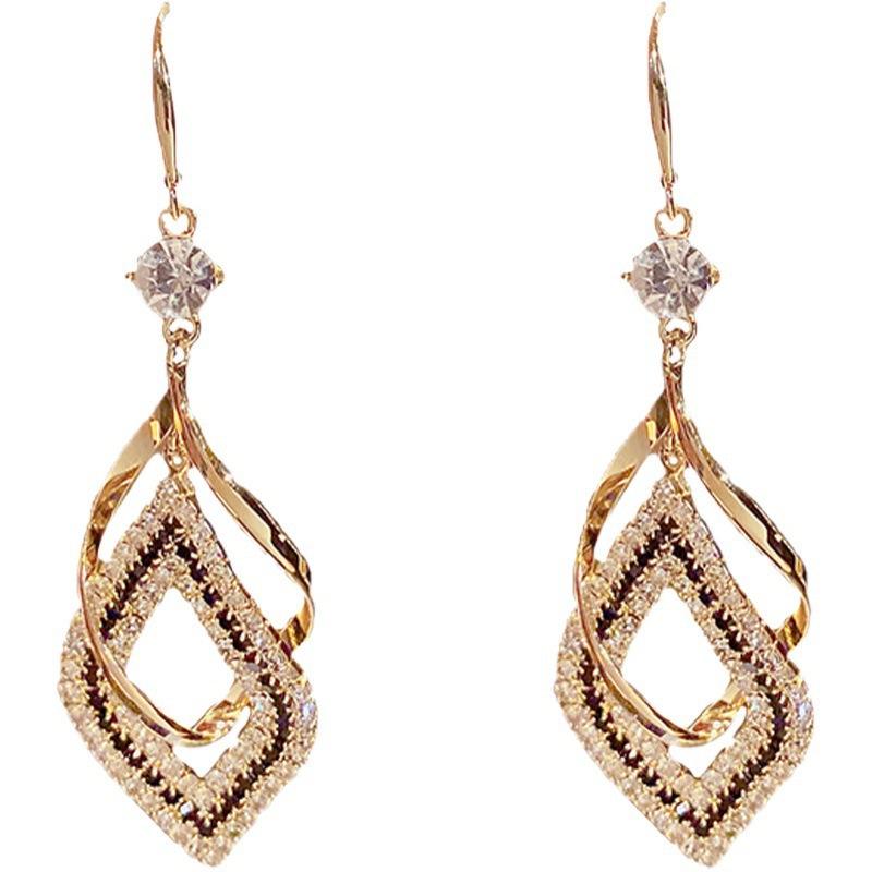 Shiny Earring Luxury Party New Trend Gold Plated Fashion Geometric Earrings