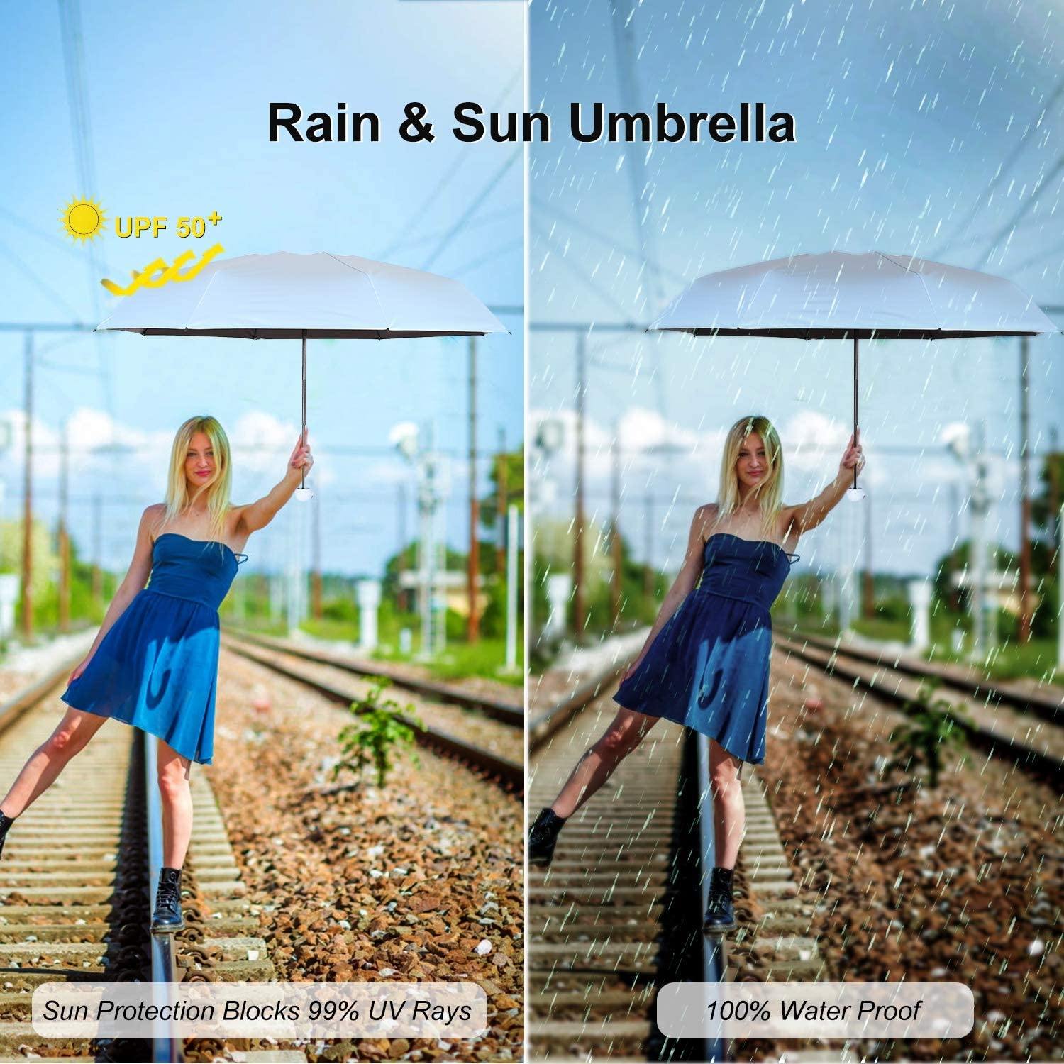 Lady Compact Sun and Rain Small Folding Umbrella