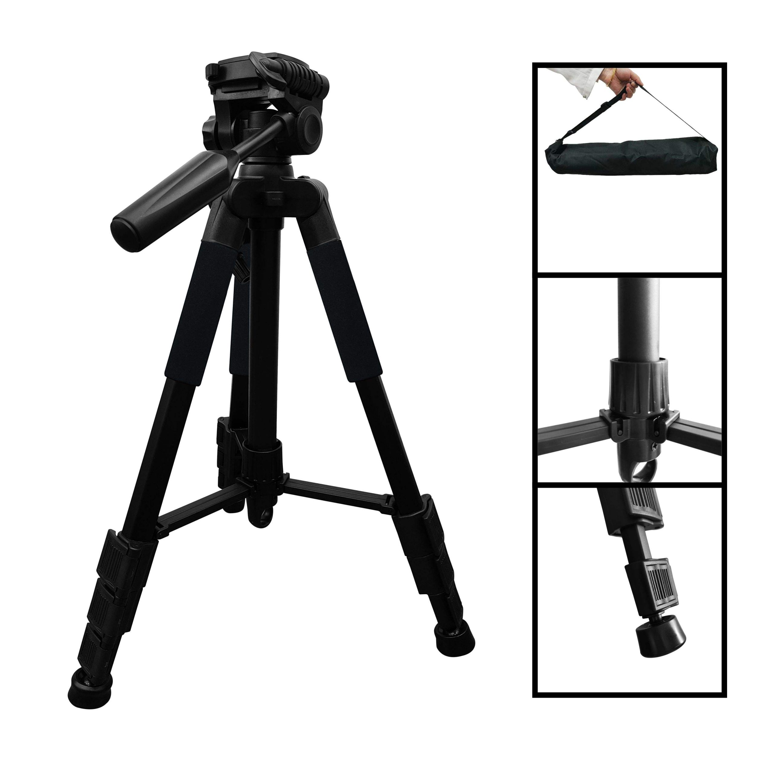 Factory Price professional 1.7m Compact Lightweight Aluminum camera tripod stand with Carry Bag