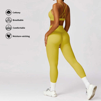 Gym Clothing Activewear 2 Pieces Fitness Workout Yoga Stretchy Scrunch Butt Yoga Wear Sets For Women