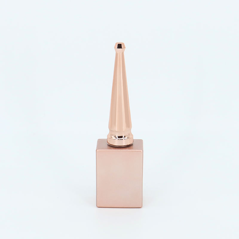 15.5ML square nail polish glass bottle with brush galvanized gold bottle uv glue glass packaging