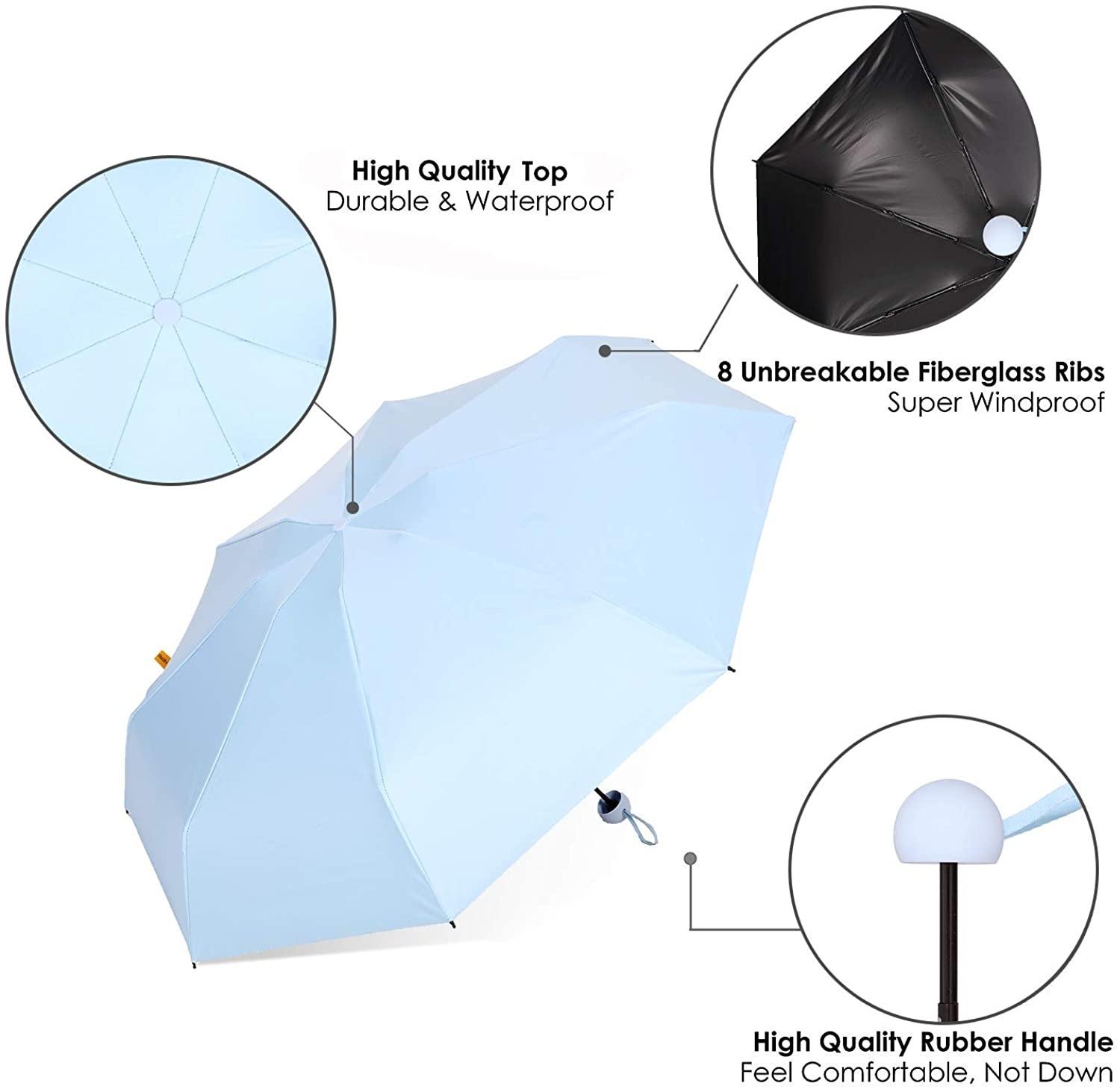 Lady Compact Sun and Rain Small Folding Umbrella