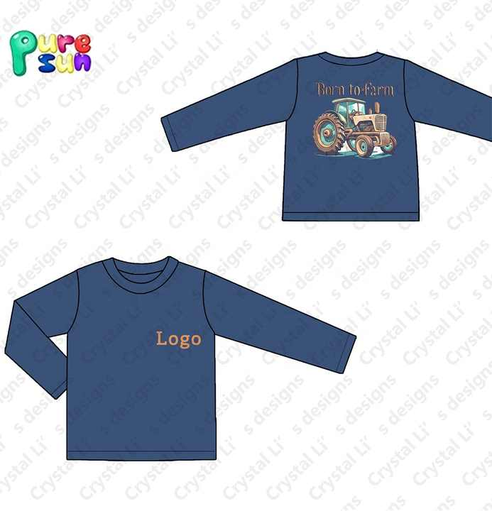 Hot Stamping Long Sleeve Boy Shirts Cotton Custom Shirt For Hunting Boy