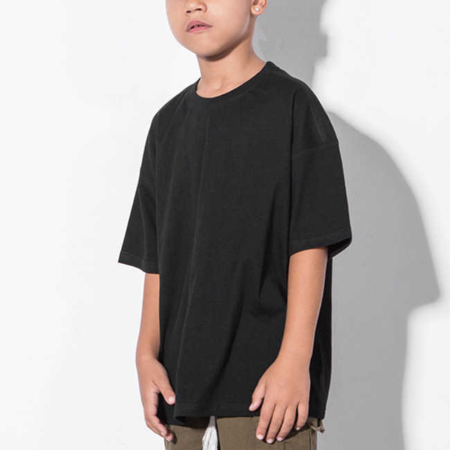 Summer Custom Kids Dropped Shoulders Sleeve Print Cotton boys t-shirts&polo shirts Oversize T Shirt