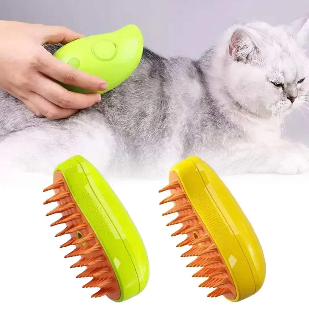 Electric Cat Steam Brush Silicone Pet Massage Comb Cat Steam Brush with Water Spray Hair for Brushing