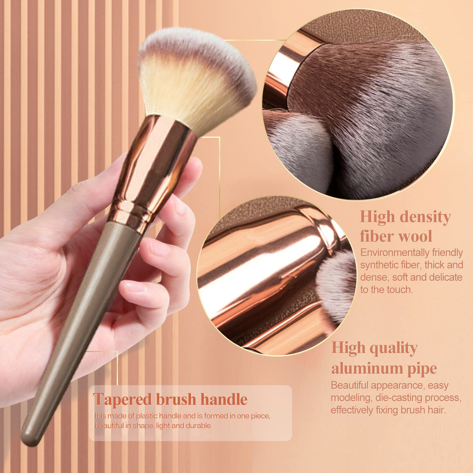 Synthetic Korean Brown Foundation Eye Makeup Brushes 7/10/15 Pcs Makeup Brush Set