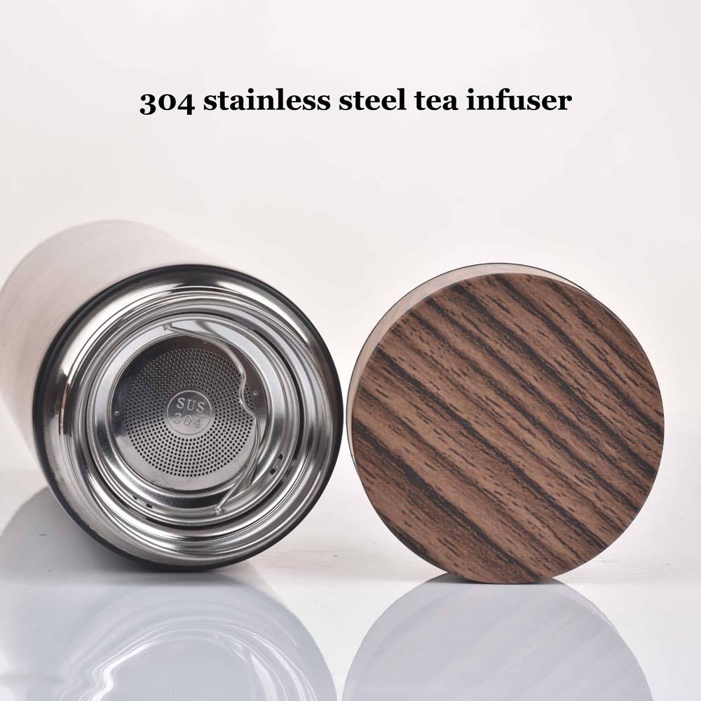 Stainless Steel Double Wall Insulated thermal Vacuum Flask Water Bottle With Tea Infuser