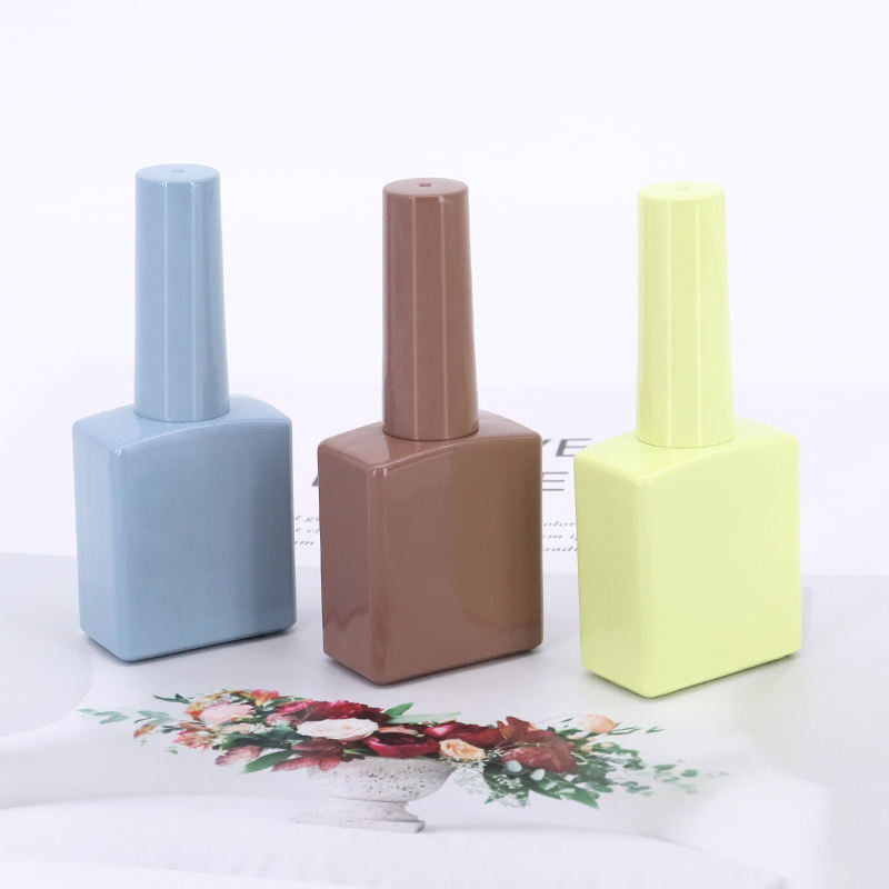 Soft Touch Glass Bottle uv Gel Varnishing 12ml 15ml Color Gel Varnishing Square Bottle