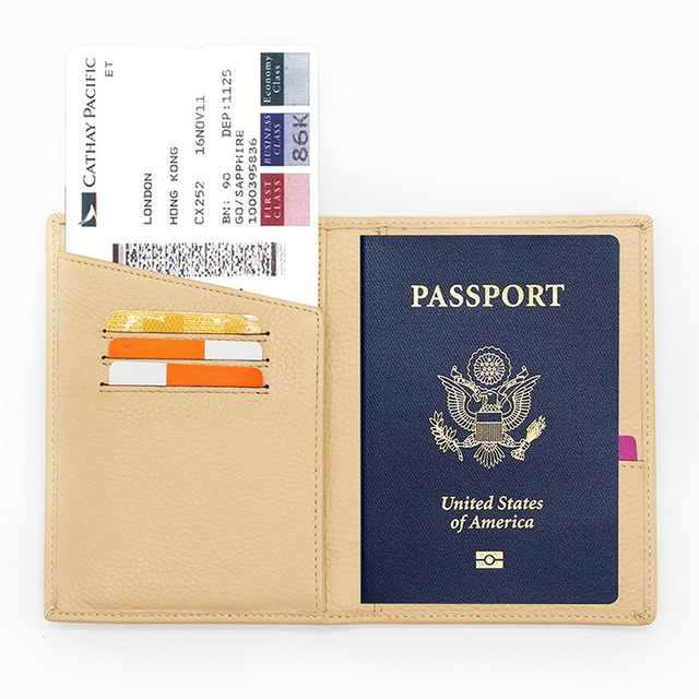 high quality waterproof passport cover genuine leather travel passport holder