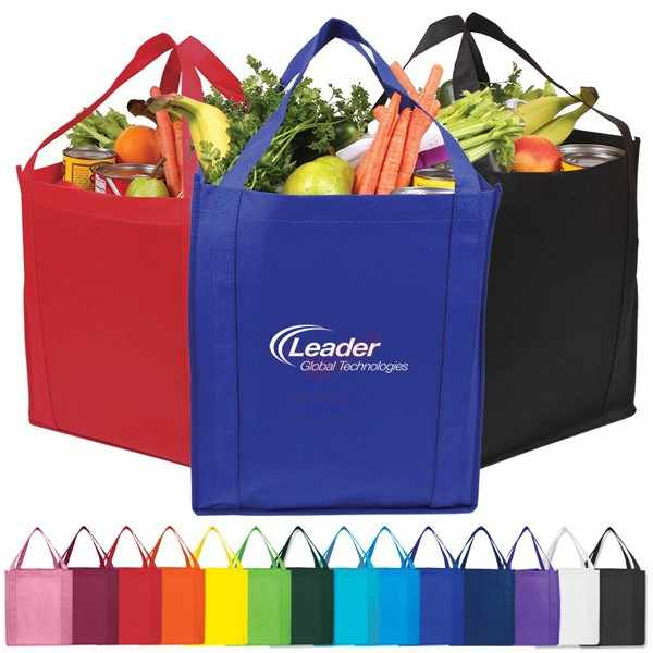 Reusable Extra-Wide Heavy Duty Fabric Carry Tote Non Woven Bag Grocery Shopping Bags