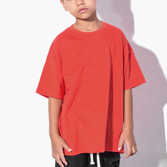 Summer Custom Kids Dropped Shoulders Sleeve Print Cotton boys t-shirts&polo shirts Oversize T Shirt