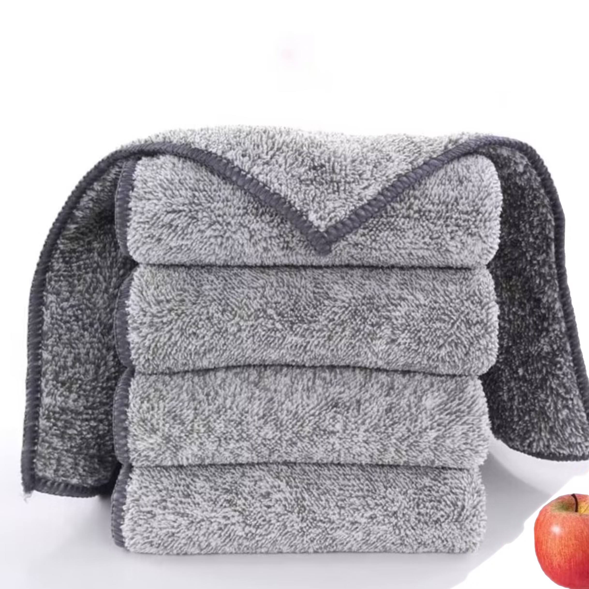 Lint-free Colorful kitchen bamboo charcoal fiber kitchen towel Microfiber Car Cleaning Towel