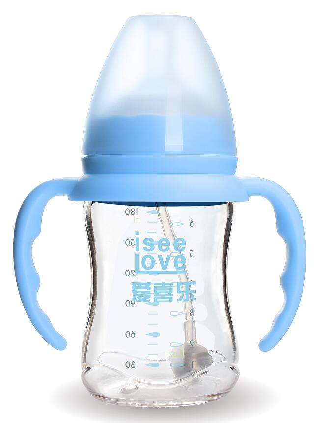 Borosilicate glass feeding baby bottles with Cute Design