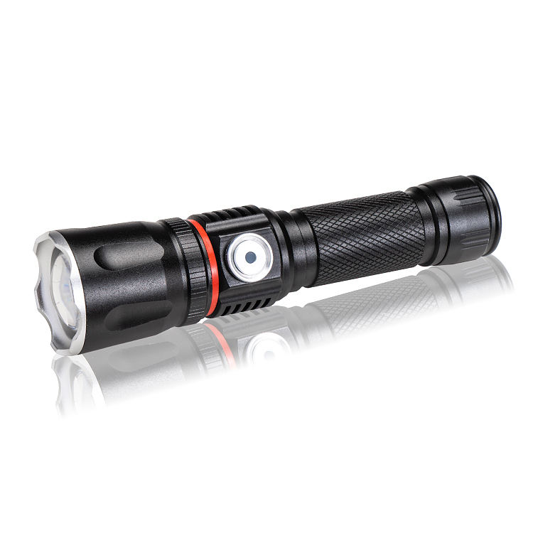 Waterproof led rechargeable defensive tactical flashlight teaser electric defense power led hunting light