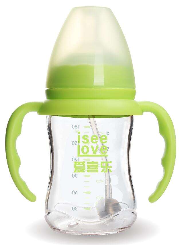 Borosilicate glass feeding baby bottles with Cute Design