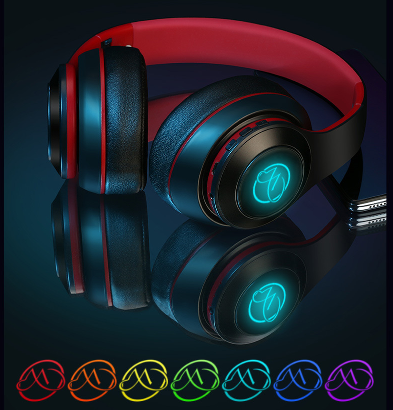 BH10 Amazon Hot Selling Computer Accessories Phone Type C Wireless Bluetooth Headphones Headset Noise Cancelling RGB Light Logo