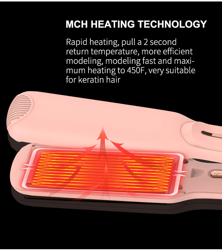 Hair Straightener Brazil Keratin black titanium hair irons Fast Heater MCH 500 degree Hair flat iron