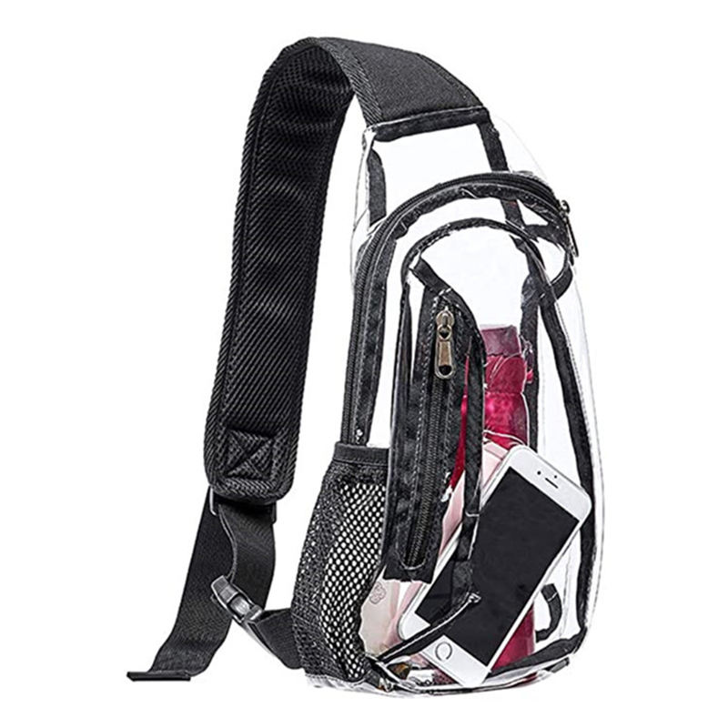 Travel Waterproof Chest Messenger Bag unisex Clear Sling backpack pvc Transparent shoulder crossbody bags for Women Men