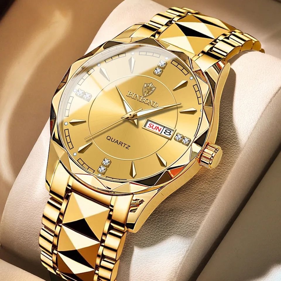 Waterproof Stainless Steel Golden Male Wristwatches Watch For Men Relogio Masculino