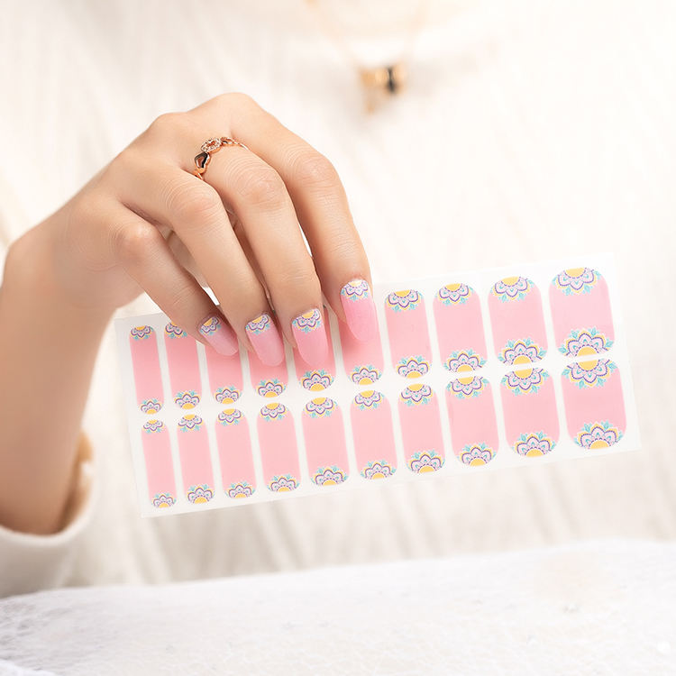 HuiZi real polish stickers Art Wraps Semi Cured Gel Nail sticker