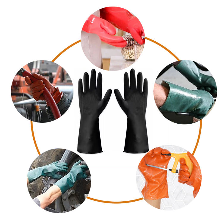 Kitchen Dishwashing Gloves Reusable Household Cleaning Gloves Flexible Durable and Non-Slip Black